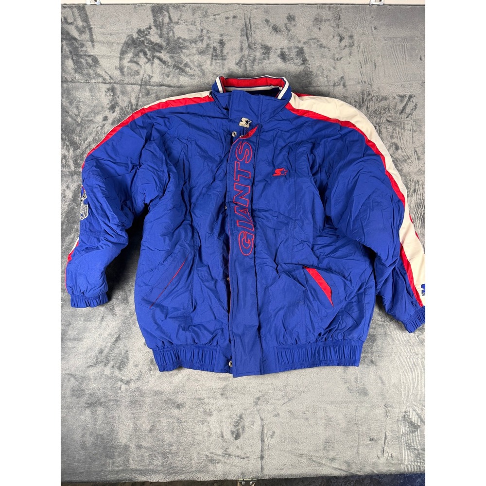 Vintage Starter NFL Pro Line New York Giants Puffer Jacket Mens Large Blue